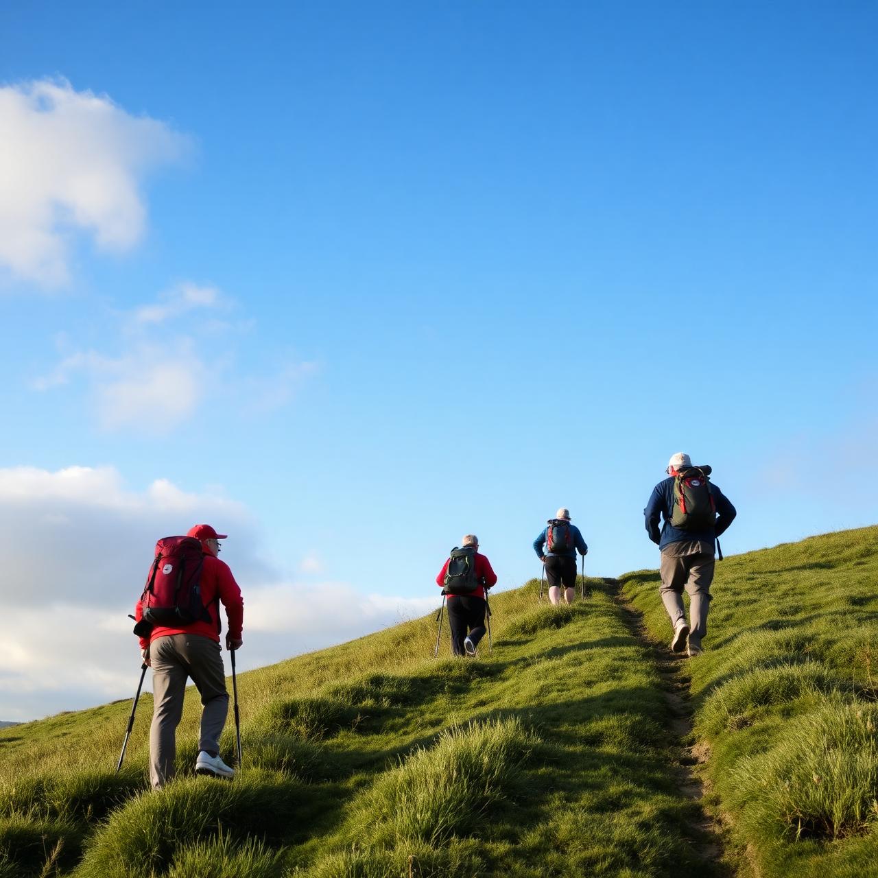 Walkers heading up the West Mendip Way